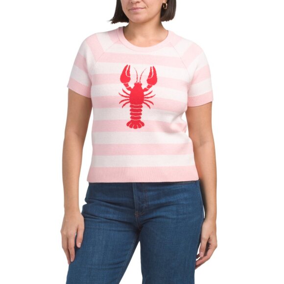 BELLE BY BELLDINI Carnation Multi Lobster Striped Sweater - Picture 1 of 2